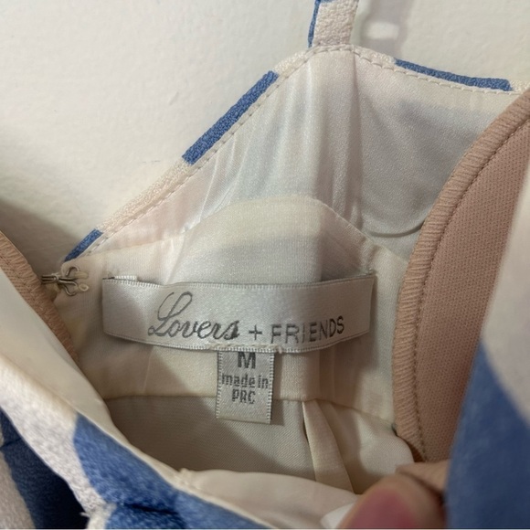 Lovers & Friends Striped Cut Out Sleeveless Dress in Blue & White sz M - Picture 2 of 3